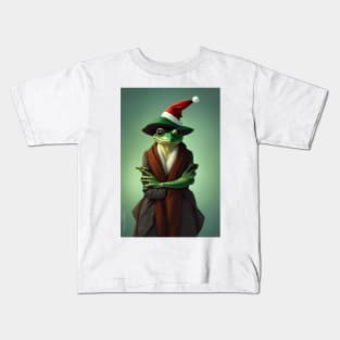 Kawaii Frog Christmas Santa Kids T-Shirt